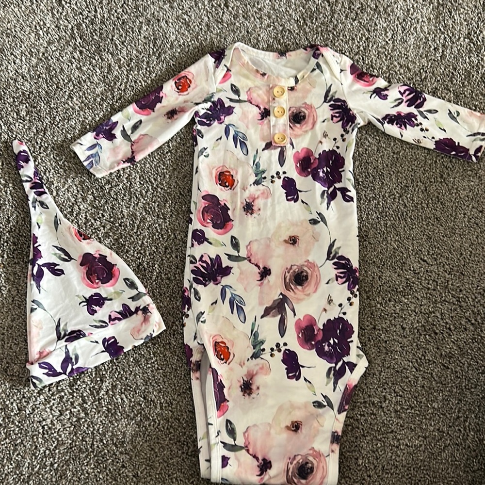 BAMBOO SOFT NEWBORN KNOTTED GOWN 💜